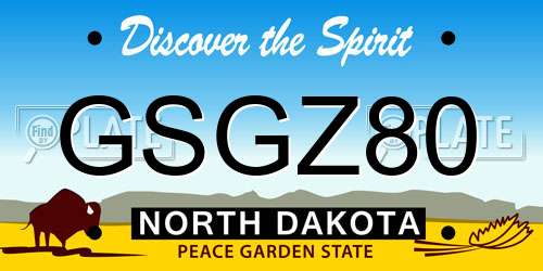 GSGZ80 North Dakota License Plate
