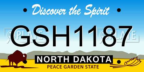GSH1187 North Dakota License Plate