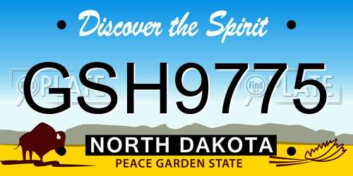 GSH9775 North Dakota License Plate