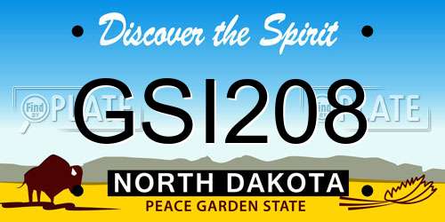 GSI208 North Dakota License Plate