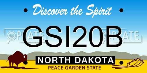 GSI20B North Dakota License Plate