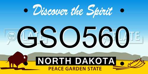 GSO560 North Dakota License Plate