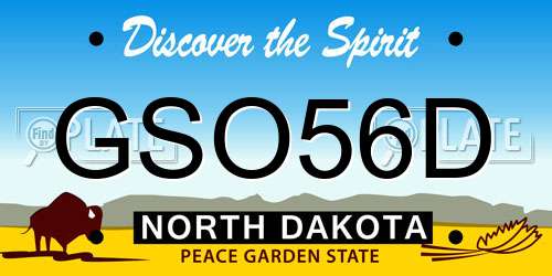 GSO56D North Dakota License Plate