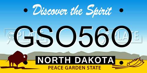GSO56O North Dakota License Plate