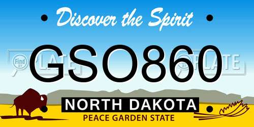 GSO860 North Dakota License Plate
