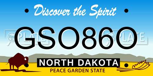 GSO86O North Dakota License Plate