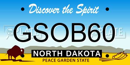 GSOB60 North Dakota License Plate