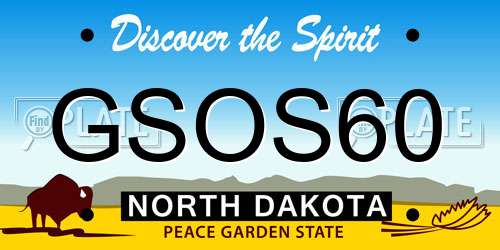 GSOS60 North Dakota License Plate