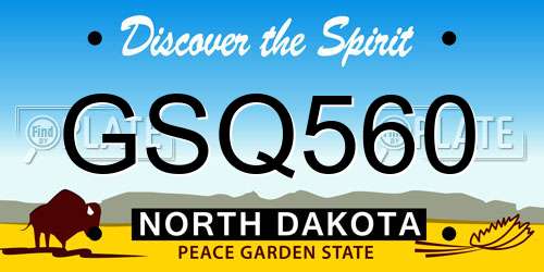 GSQ560 North Dakota License Plate