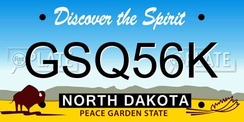 GSQ56K North Dakota License Plate