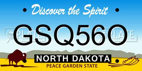 GSQ56O North Dakota License Plate