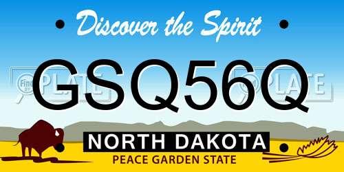 GSQ56Q North Dakota License Plate