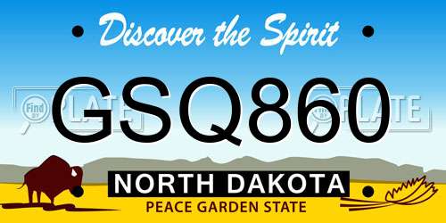 GSQ860 North Dakota License Plate
