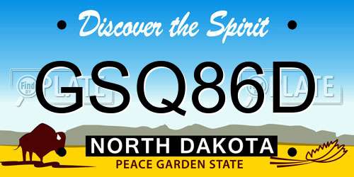 GSQ86D North Dakota License Plate