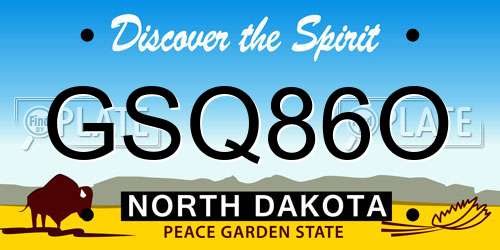 GSQ86O North Dakota License Plate