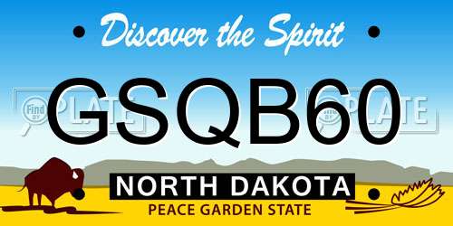 GSQB60 North Dakota License Plate