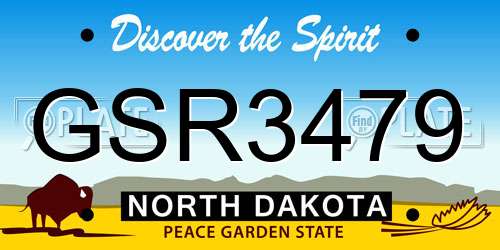GSR3479 North Dakota License Plate