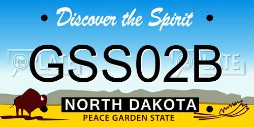 GSS02B North Dakota License Plate