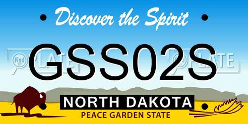 GSS02S North Dakota License Plate