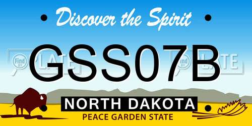GSS07B North Dakota License Plate