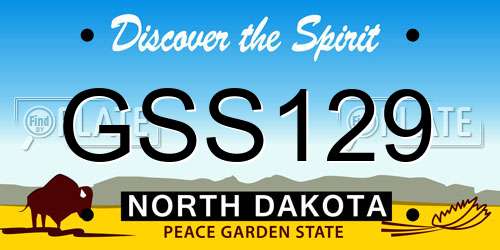 GSS129 North Dakota License Plate