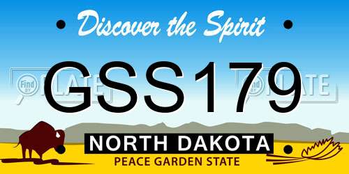 GSS179 North Dakota License Plate