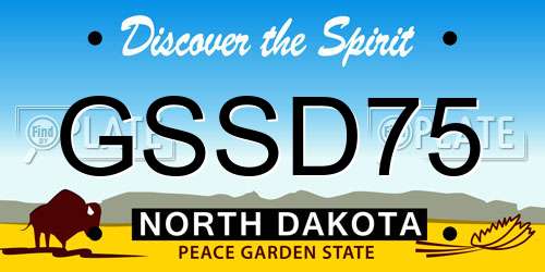 GSSD75 North Dakota License Plate