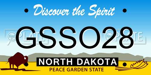 GSSO28 North Dakota License Plate