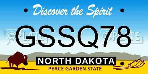 GSSQ78 North Dakota License Plate