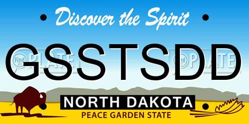 GSSTSDD North Dakota License Plate