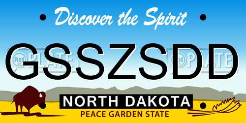GSSZSDD North Dakota License Plate