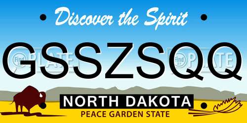 GSSZSQQ North Dakota License Plate