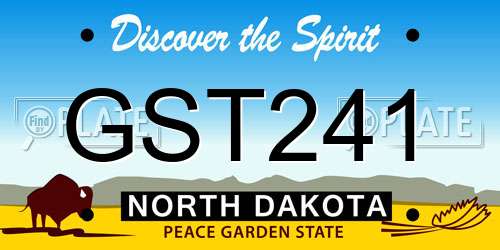 GST241 North Dakota License Plate