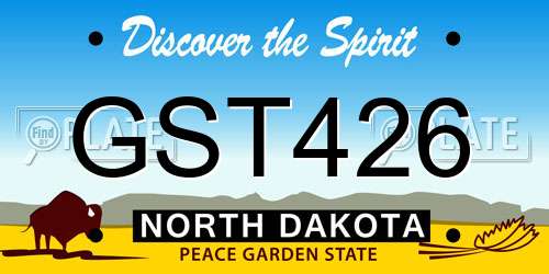 GST426 North Dakota License Plate