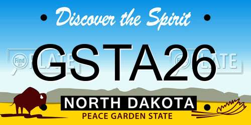 GSTA26 North Dakota License Plate