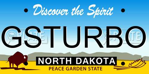 GSTURBO North Dakota License Plate
