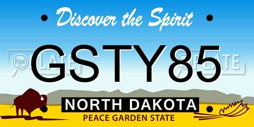 GSTY85 North Dakota License Plate