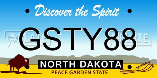 GSTY88 North Dakota License Plate