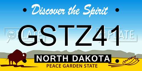 GSTZ41 North Dakota License Plate
