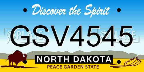 GSV4545 North Dakota License Plate