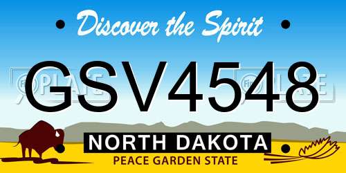 GSV4548 North Dakota License Plate