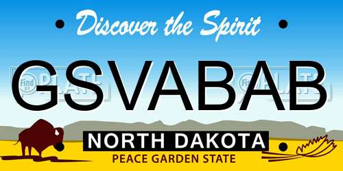 GSVABAB North Dakota License Plate