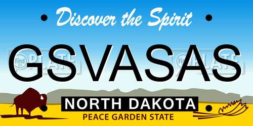 GSVASAS North Dakota License Plate