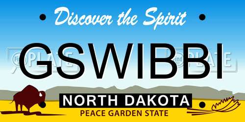 GSWIBBI North Dakota License Plate