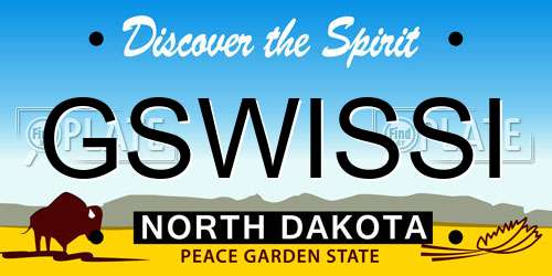 GSWISSI North Dakota License Plate