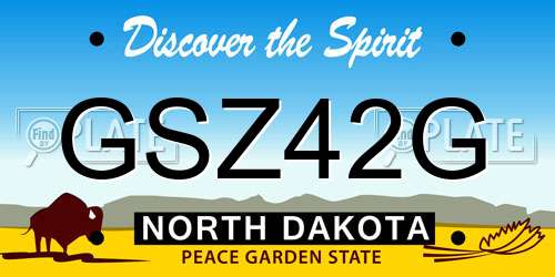 GSZ42G North Dakota License Plate