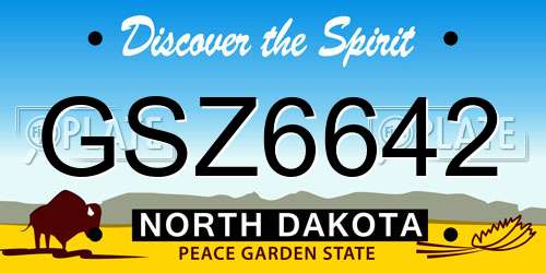 GSZ6642 North Dakota License Plate