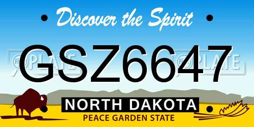 GSZ6647 North Dakota License Plate
