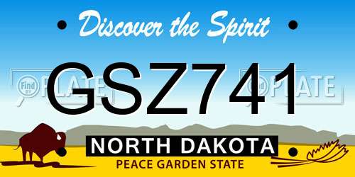 GSZ741 North Dakota License Plate