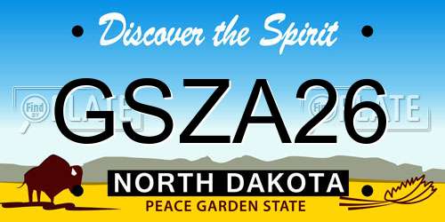 GSZA26 North Dakota License Plate